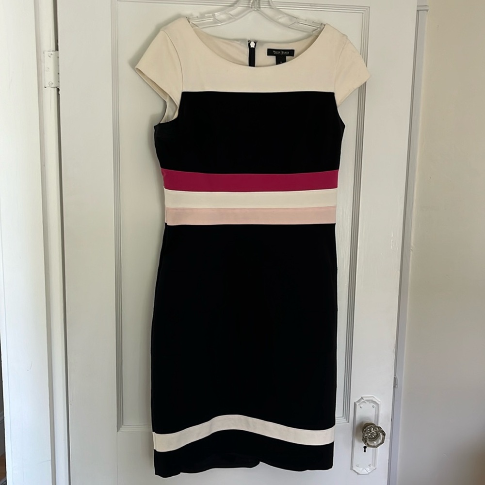 Color block fitted dress White House Black Market Women’s size 10